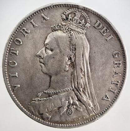 1889 Victoria Half - Crown Silver Coin | Fine Collectable Grade | a341