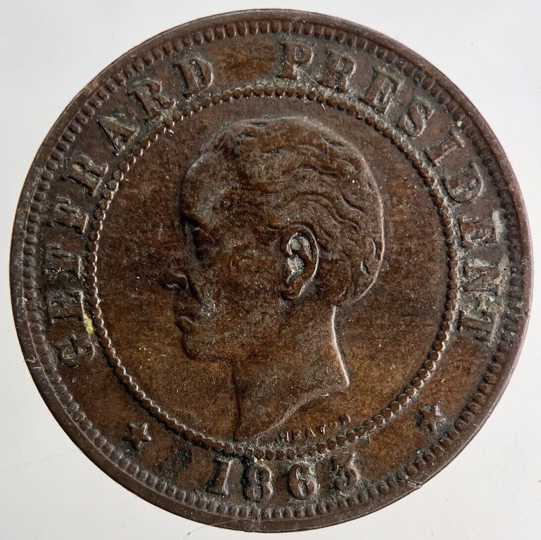1863 Haiti Vingt 20 Centimes Coin | Fine Collectable Grade