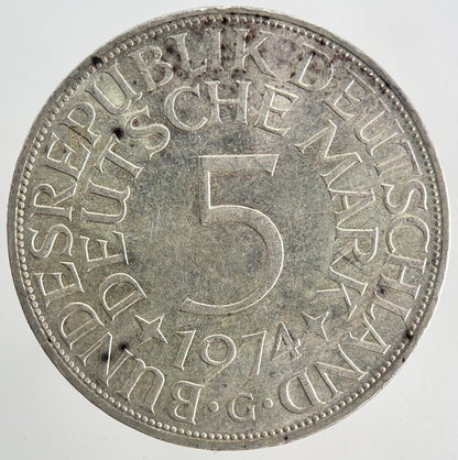1974 - G Germany 5 Mark Silver Coin | Fine Collectable Grade