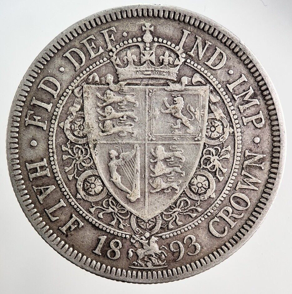 1893 Victoria Half - Crown Silver Coin | Fine Collectable Grade