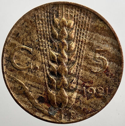 1921 Italy 5 Centesimi Coin | Fine Collectable Grade | a7970