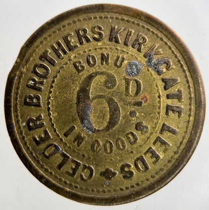 British 6D Brothers Kirkgate Leeds Token Coin | Collectable Grade