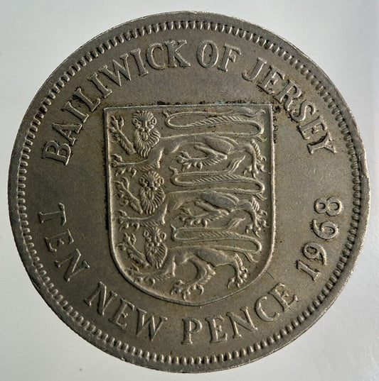 1968 Jersey 10p Ten - Pence Coin | Fine Collectable Grade