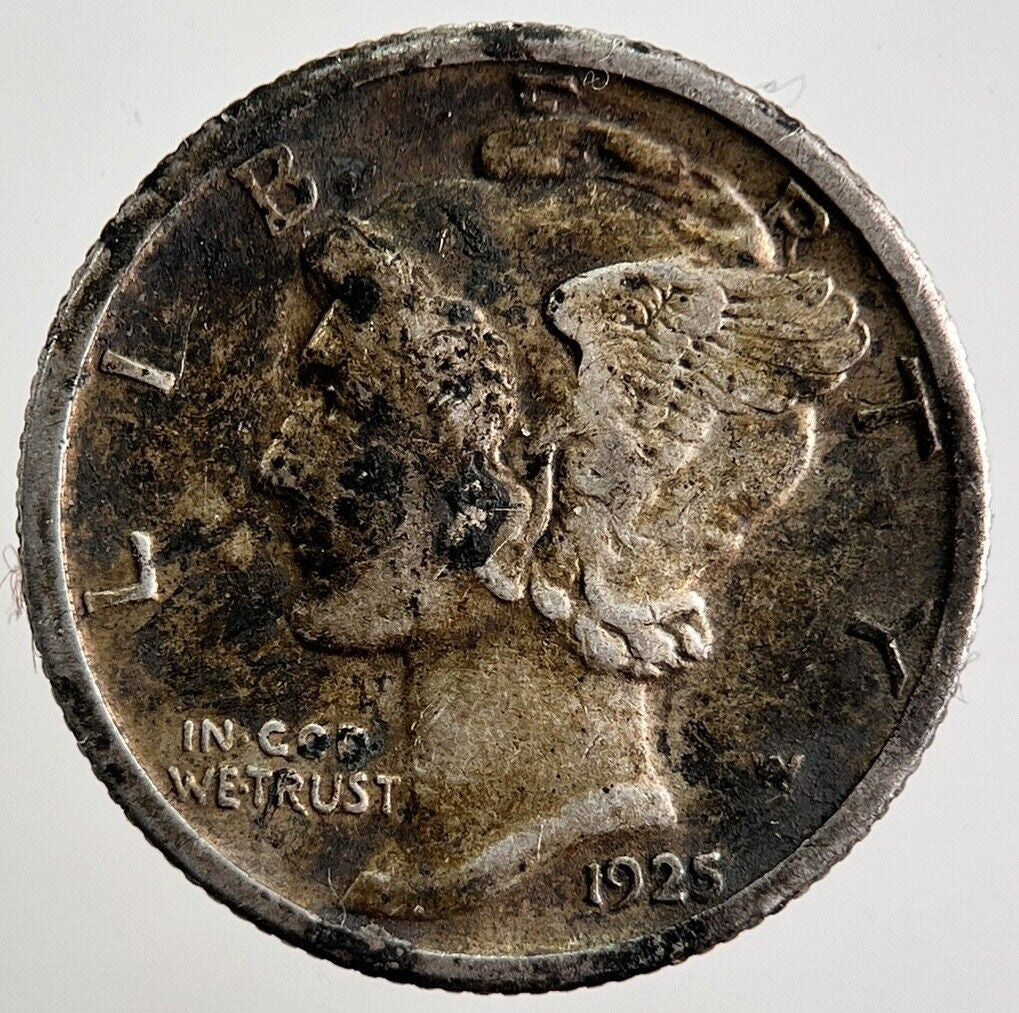 1925 US USA Mercury Dime Silver Coin | Fine Collectable Grade