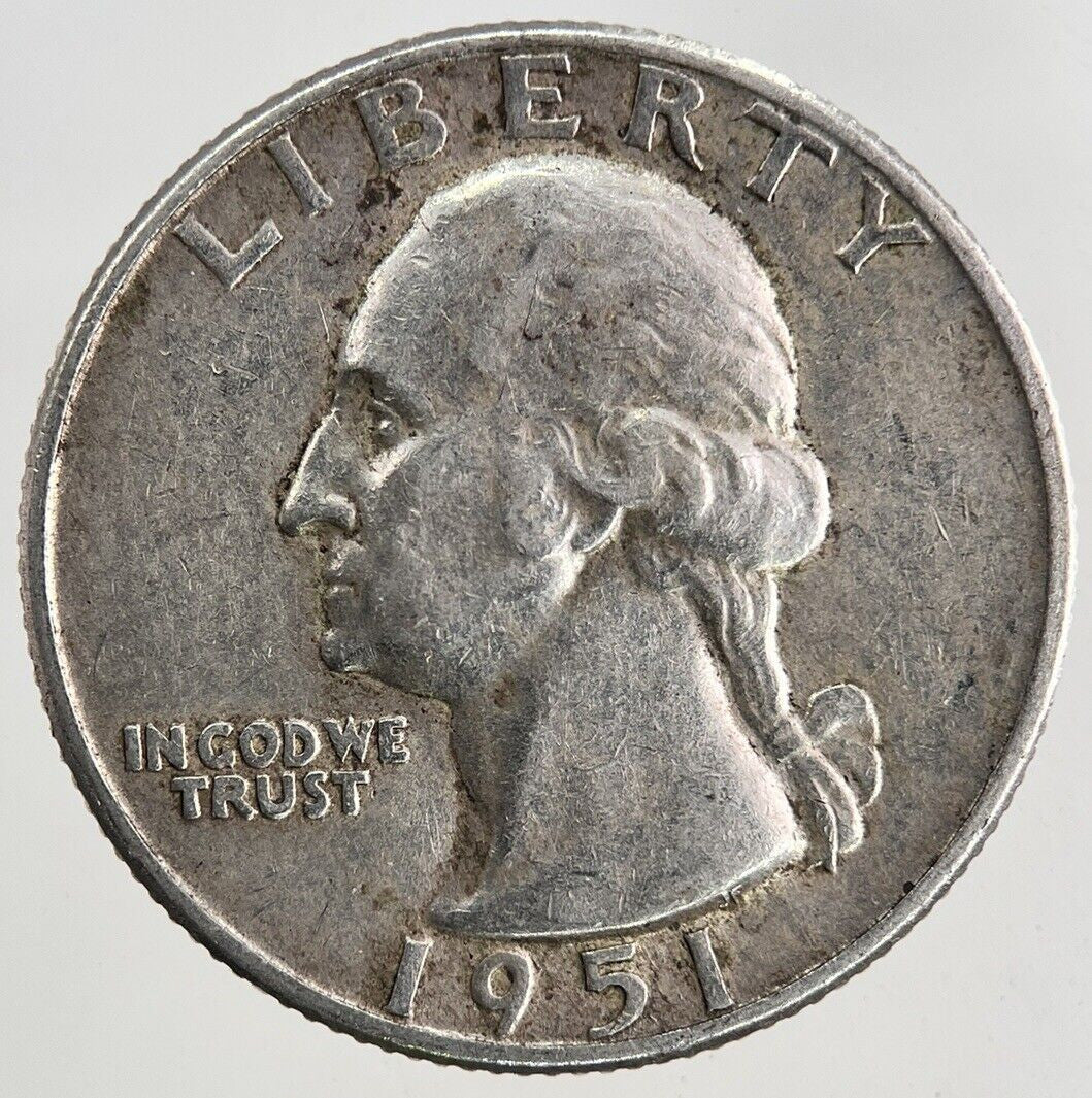 1951 - D US USA Quarter Dollar Silver Coin | Fine Collectable Grade