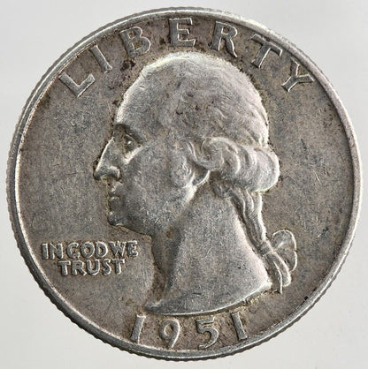 1951 - D US USA Quarter Dollar Silver Coin | Fine Collectable Grade