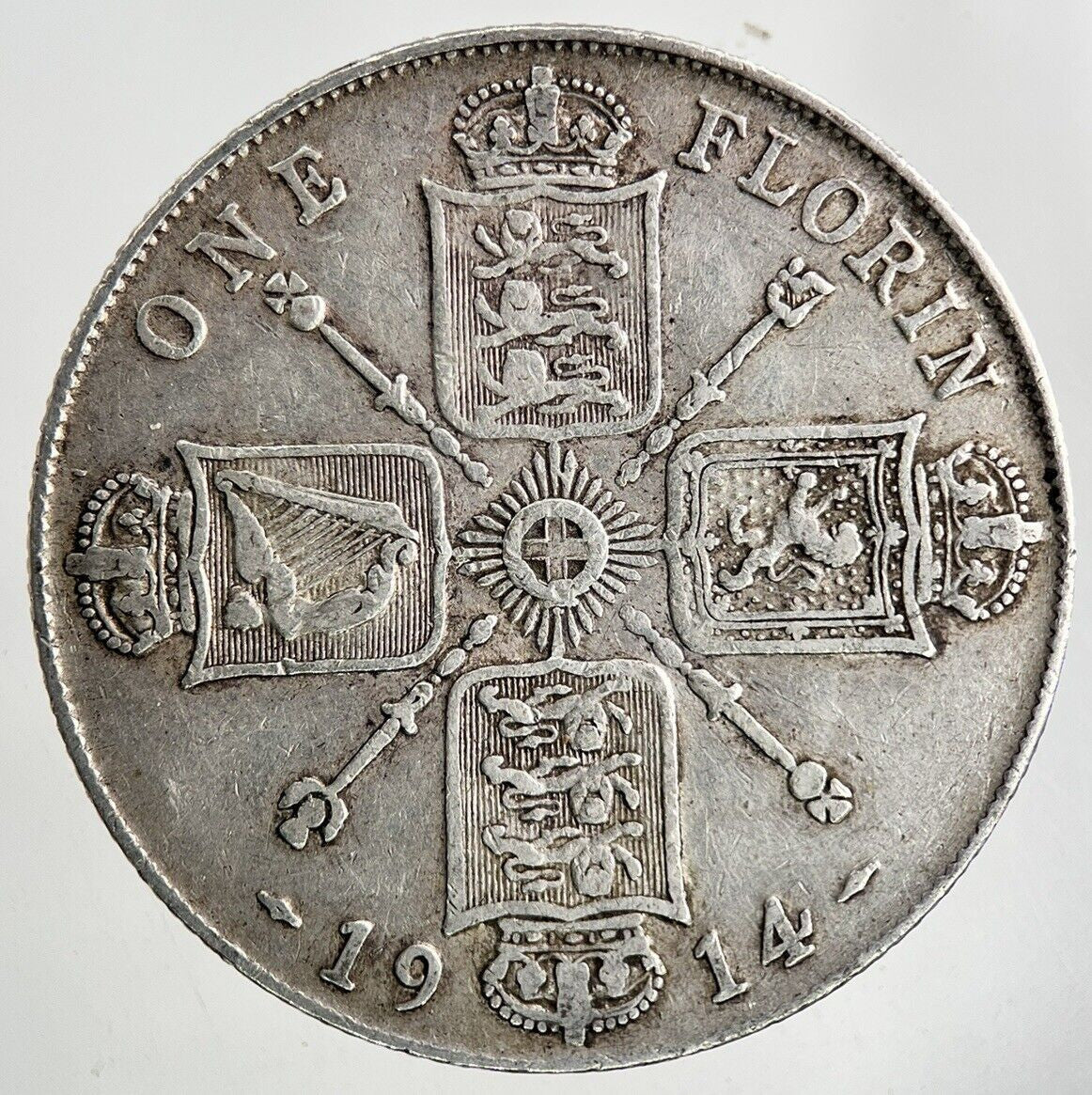 1914 George V Florin Silver Coin | Very High Grade