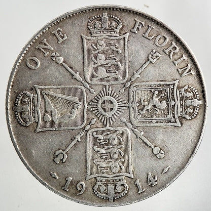 1914 George V Florin Silver Coin | Very High Grade
