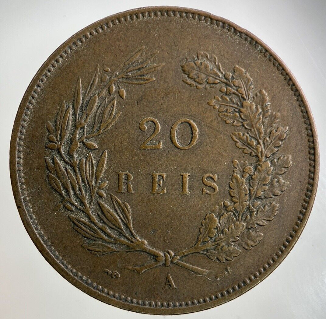 1892 Portugal XX 20 Reis Coin | Fine Collectable Grade
