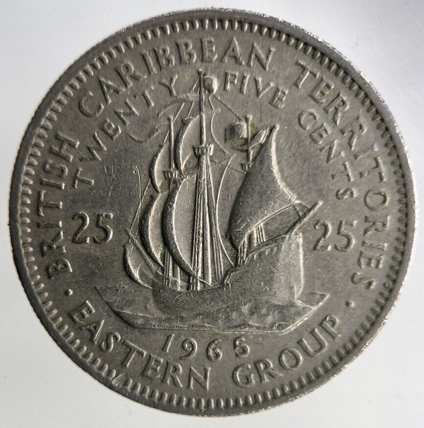 1965 British Caribbean Territories 25 Cents Coin | Fine Collectable Grade