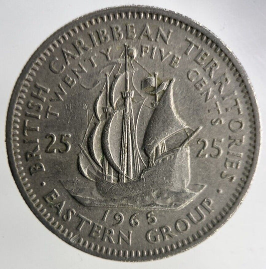 1965 British Caribbean Territories 25 Cents Coin | Fine Collectable Grade