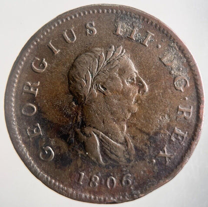1806 George III 3rd Half - Penny Coin | Fine Collectable Grade | a4397