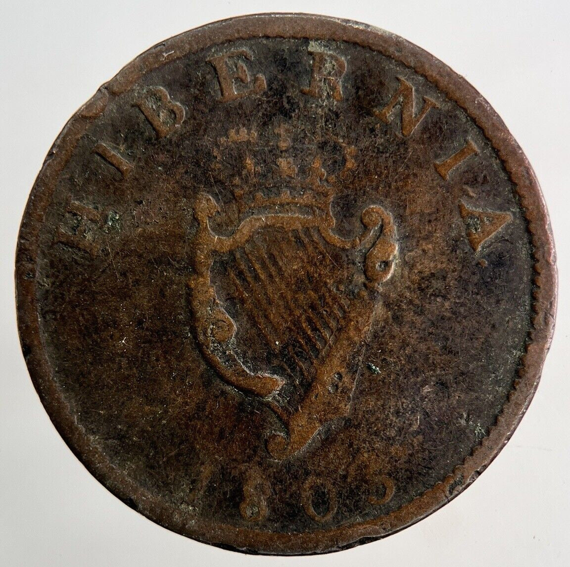 1805 Irish George III Hibernia Half - Penny Coin | Collectable Grade