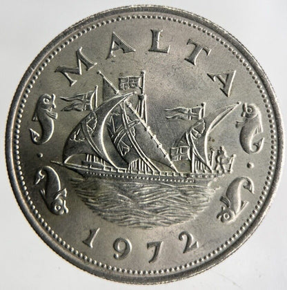 1972 Malta 10 Cents Coin | Fine Collectable Grade