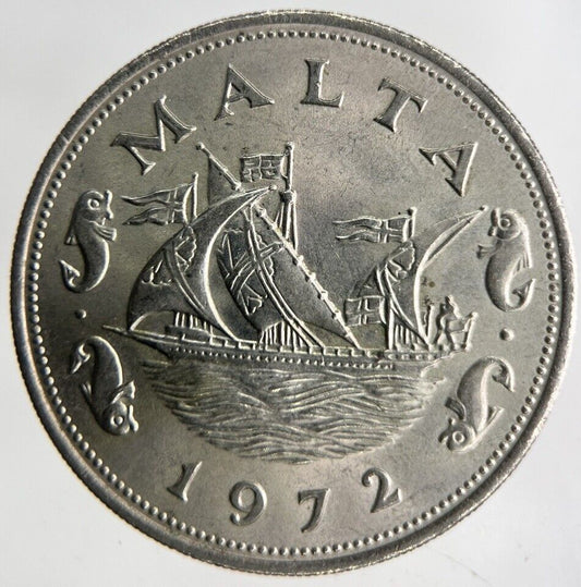 1972 Malta 10 Cents Coin | Fine Collectable Grade