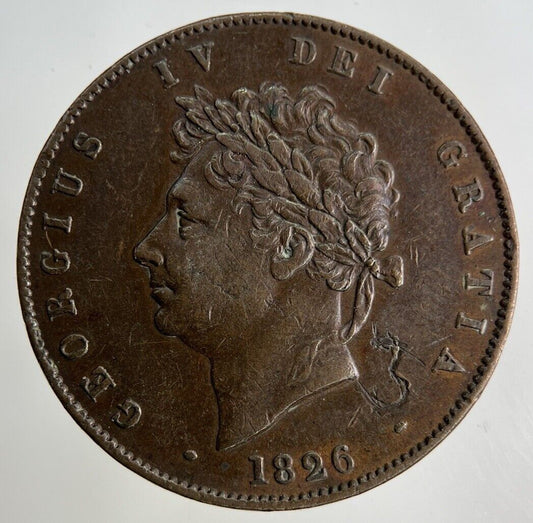 1826 George IV Half-Penny Coin | Very High Grade