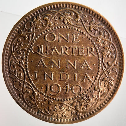 1940 India Quarter 1/4 Anna Coin | Very High Grade | a4121