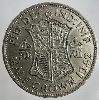 1942 George VI Half - Crown Silver Coin | Fine Collectable Grade