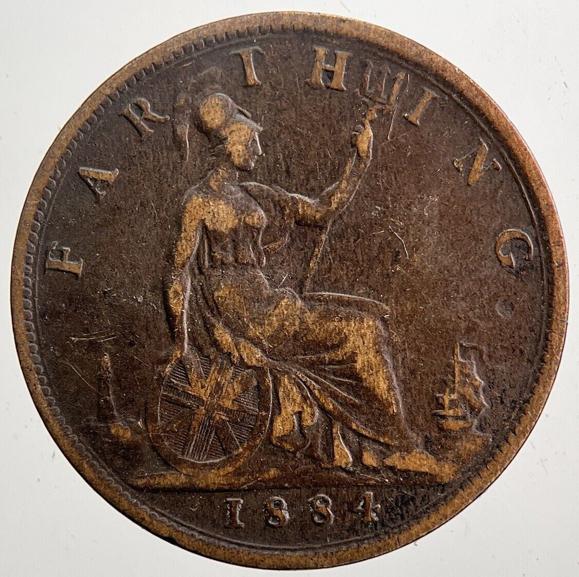 1884 Victoria Farthing Coin | Fine Collectable Grade | a5941