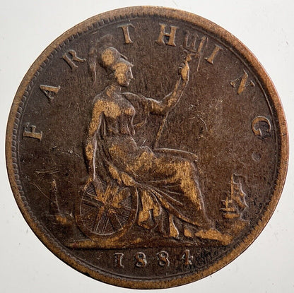 1884 Victoria Farthing Coin | Fine Collectable Grade | a5941