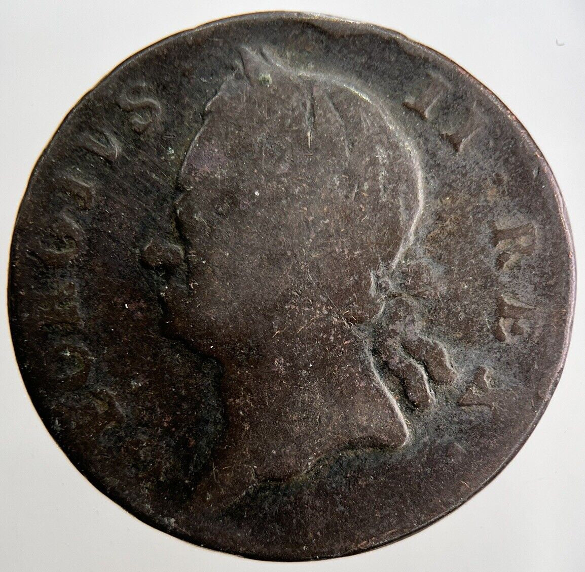 1760 George II 2nd Irish Hibernia Half - Penny Coin | Collectable Grade | a2435