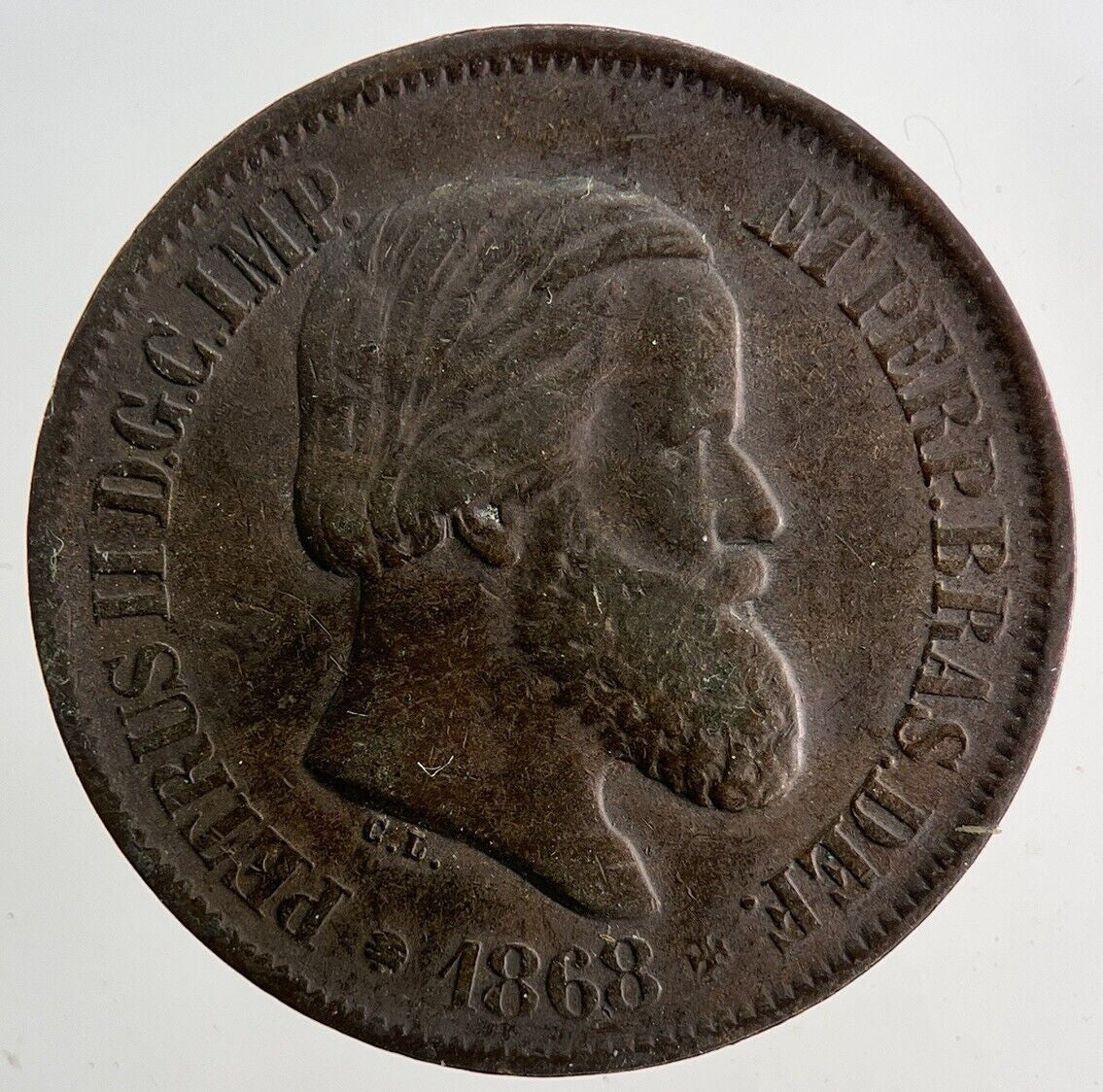 1868 Brazil 20 Reis Coin | Very High Grade