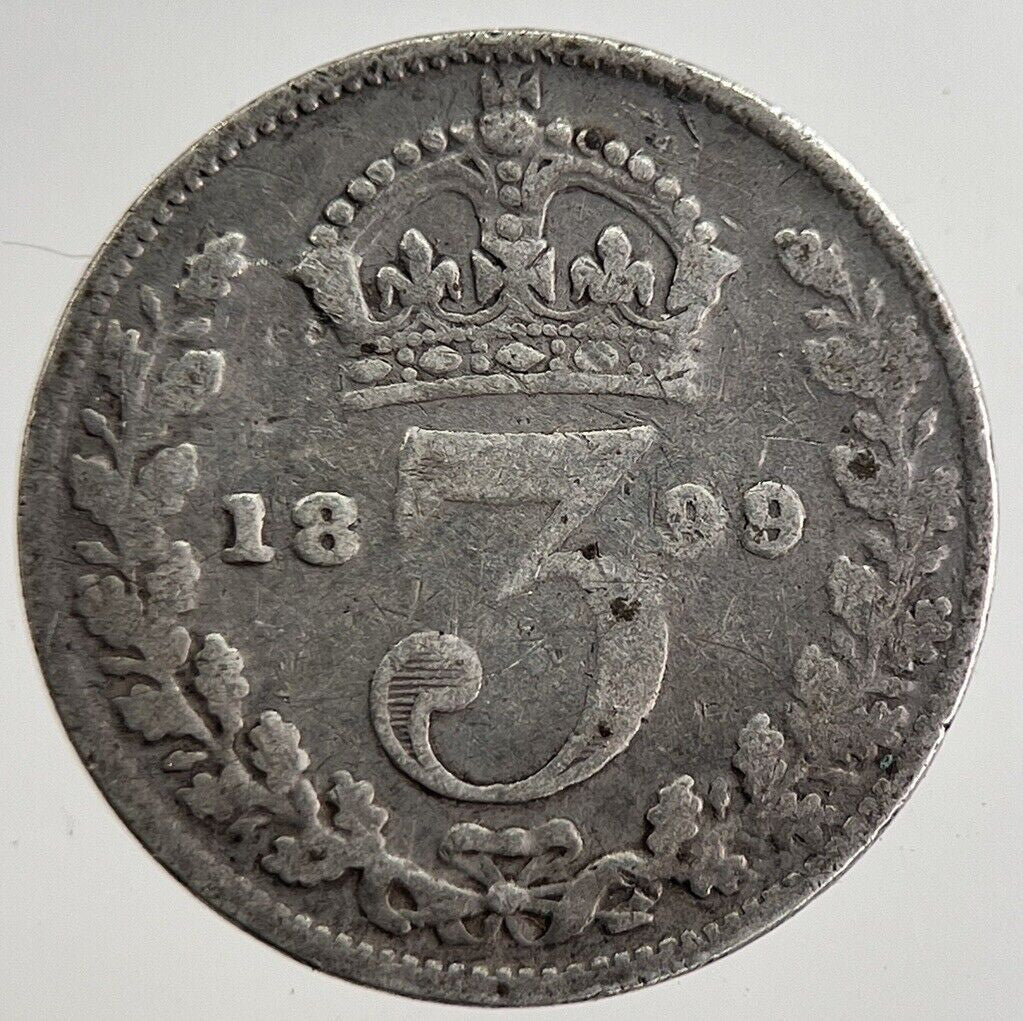 1899 Victoria Threepence Silver Coin | Collectable Grade | a8887