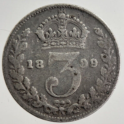 1899 Victoria Threepence Silver Coin | Collectable Grade | a8887