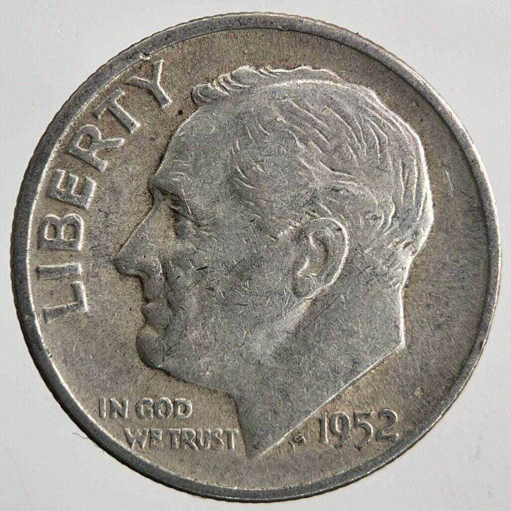 1952 - S US USA Roosevelt Dime Silver Coin | Fine Collectable Grade