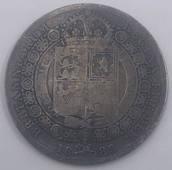 1889 Victoria Half Crown | British Silver Coin | Fair Grade