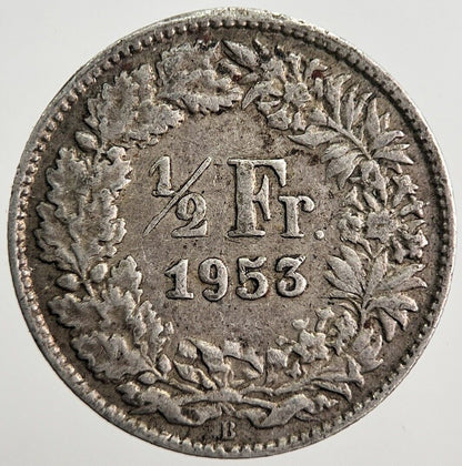 1953 Switzerland 1/2 Half Franc Silver Coin | Collectable Grade | a2478