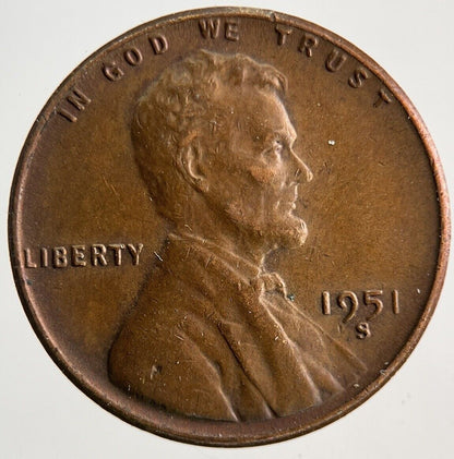 1951 - S US USA One Cent Coin | Fine Collectable Grade