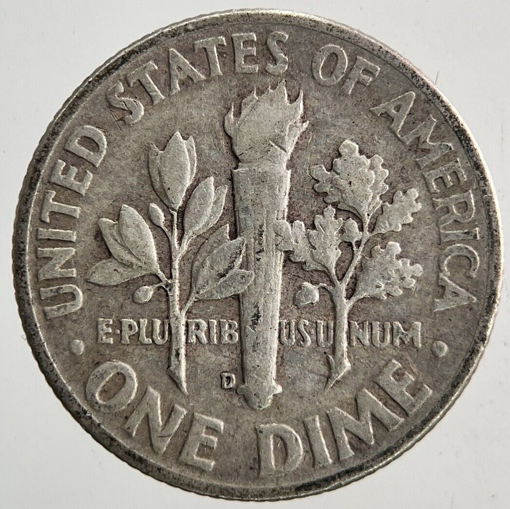 1951 - D US USA Roosevelt Dime Silver Coin | Fine Collectable Grade