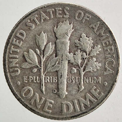 1951 - D US USA Roosevelt Dime Silver Coin | Fine Collectable Grade