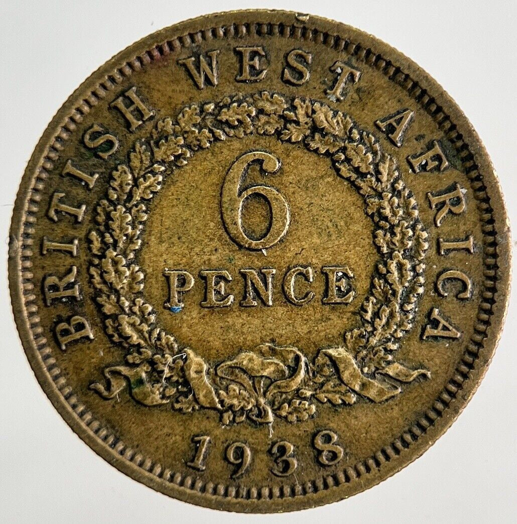 1938 British West Africa Sixpence Coin | Fine Collectable Grade | a5642