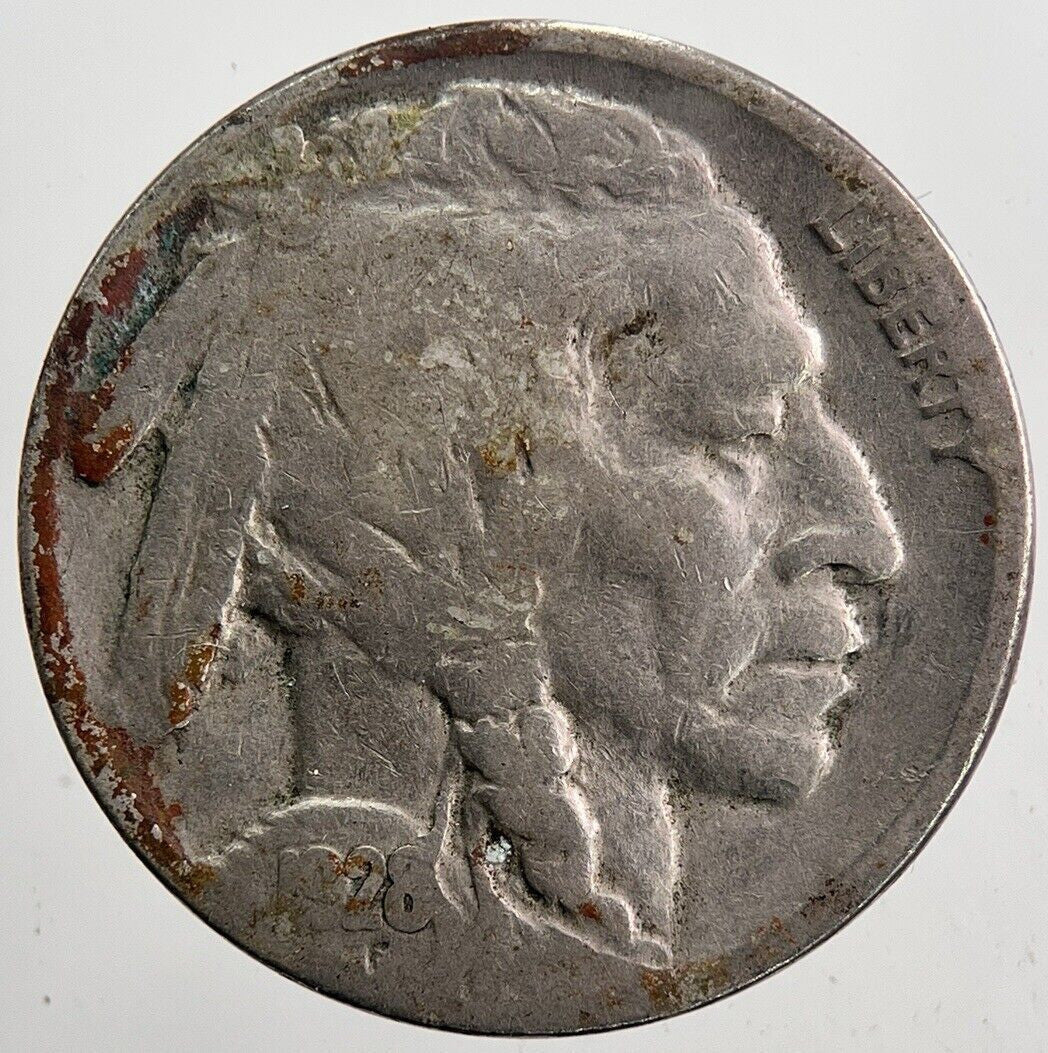1928 US USA Buffalo Indian Head Nickel Coin | Collectable Grade | a5957