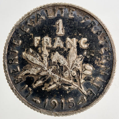 1915 France 1 Franc Silver Coin | Collectable Grade