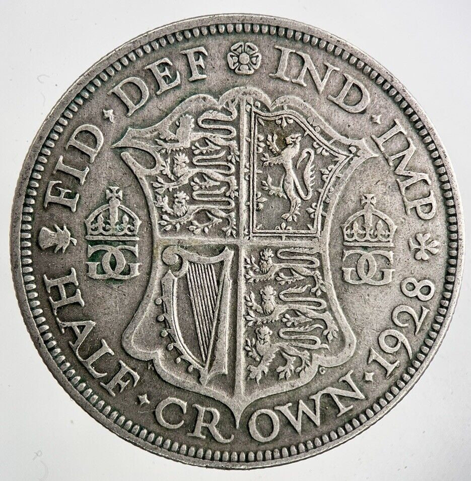 1928 George V Half - Crown Silver Coin | Fine Collectable Grade