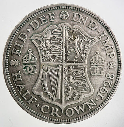 1928 George V Half - Crown Silver Coin | Fine Collectable Grade