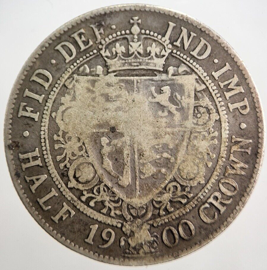 1900 Victoria Half - Crown Silver Coin | Collectable Grade | a7246