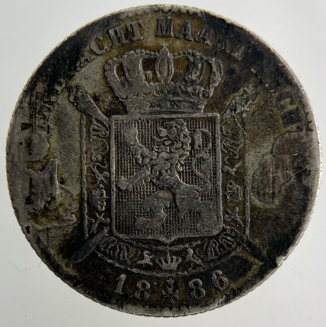 1886 Belgium 1 Franc Silver Colourised Coin | Collectable Grade