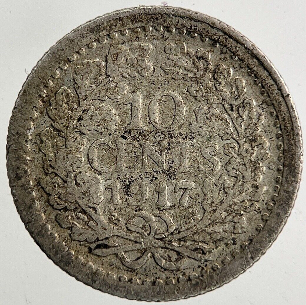 1917 Netherlands 10 Cents Silver Coin | Collectable Grade