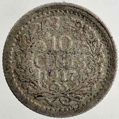 1917 Netherlands 10 Cents Silver Coin | Collectable Grade