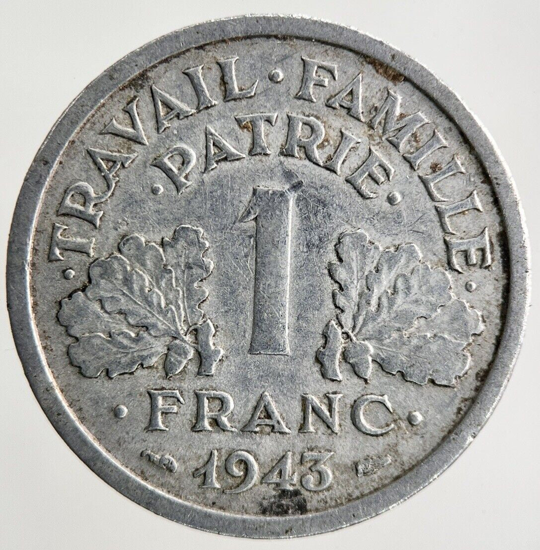1943 France 1 Franc Coin | Fine Collectable Grade