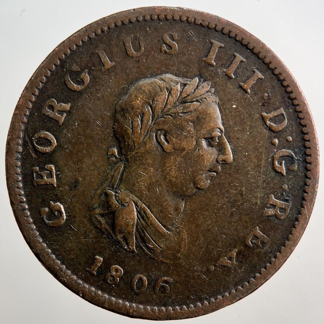 1806 George III 3rd Half - Penny Coin | Fine Collectable Grade | a3839
