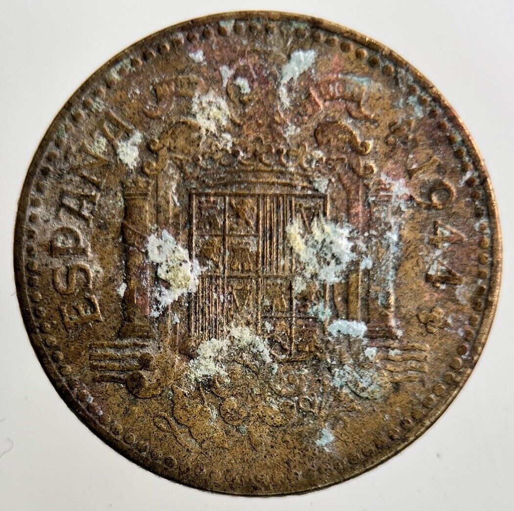 1944 Spain 1 Una Peseta Coin | Fine Collectable Grade