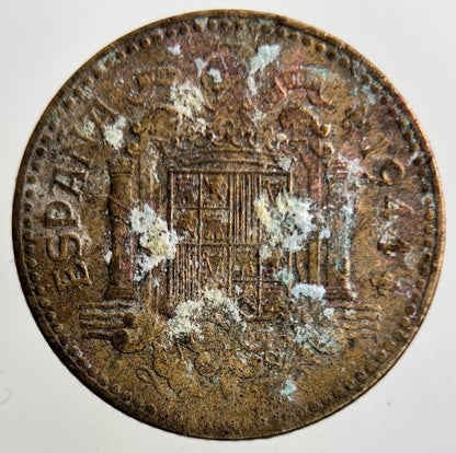 1944 Spain 1 Una Peseta Coin | Fine Collectable Grade