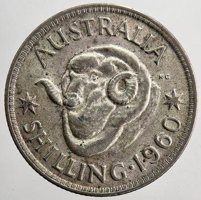 1960 Australia One Shilling Silver Coin | Very High Grade | a5886