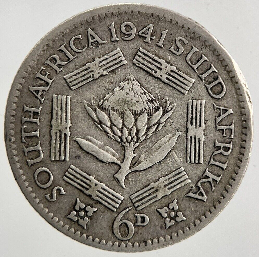 1941 South Africa Sixpence Silver Coin | Fine Collectable Grade