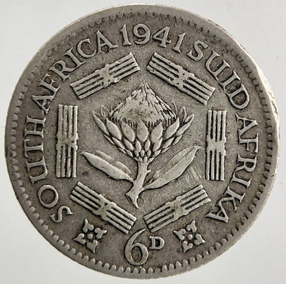 1941 South Africa Sixpence Silver Coin | Fine Collectable Grade